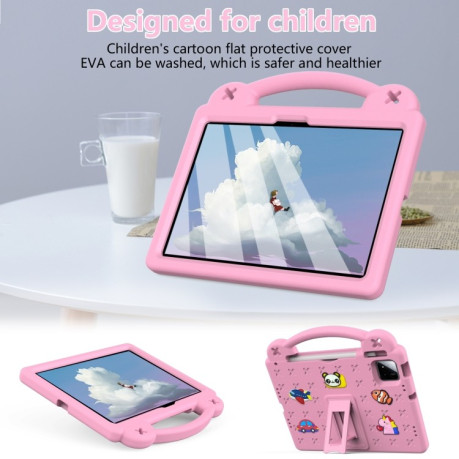 Противоударный чехол EVA Handle Kickstand Children для Xiaomi Pad 7 / 7 Pro 2024 - розовый