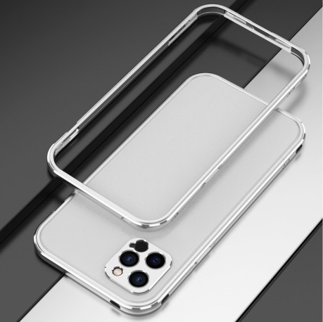 Металевий бампер Aurora Series + захист на камеру для iPhone 12 mini - сріблястий