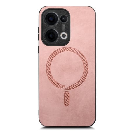 Чехол Retro MagSafe Magnetic PU на OPPO Reno13 Pro 5G - розовый