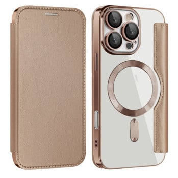 Чехол-книжка Shield MagSafe RFID Anti-theft Leather для iPhone 16 Pro - Desert Gold