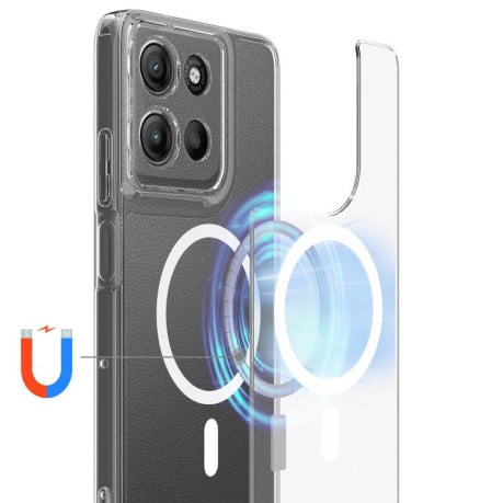 Прозорий чохол Clear Case з MagSafe гібрид на Motorola Moto G15/G15 Power - прозорий