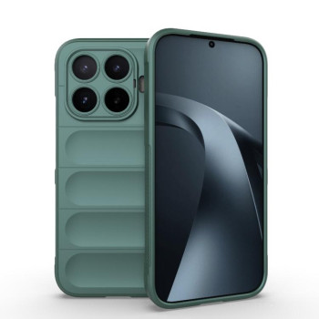 Силиконовый чехол Magic Flannel на Xiaomi 17T 5G Global — тёмно-зелёный
