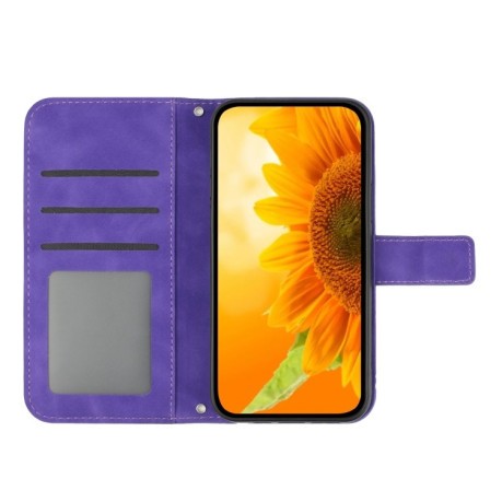 Чехол-книжка Skin Feel Sun Flower для OnePlus 10 Pro - темно-фиолетовый
