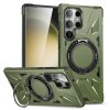 Протиударний чохол HTM MagSafe Magnetic Shockproof Phone Case with Ring Holder на Samsung Galaxy S24 Ultra 5G - зелений