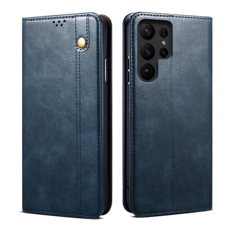 Чехол-книжка Simple Wax Crazy Horse для Samsung Galaxy S25 Ultra 5G - синий