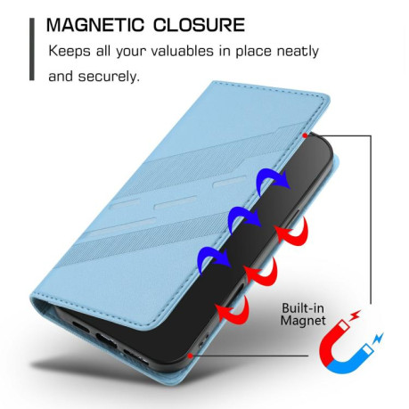 Чехол-книжка Embossed Multi-functional Wallet Retro Leather на Realme GT7 Pro - голубой