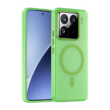Протиударний чохол MagSafe Frosted Translucent TPU + PC для Xiaomi 15 Pro - зелений