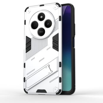 Противоударный чехол Punk Armor с подставкой на Xiaomi Redmi 14C 4G/Poco C75/Redmi A4 5G - белый
