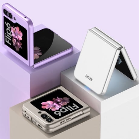 Противоударный чехол GKK Ultra-thin with Tempered Film для  Samsung Galaxy  Flip 6 - фиолетовый
