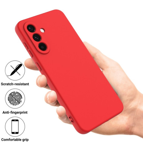 Силиконовый чехол Solid Color Liquid Silicone на Samsung Galaxy A56 5G - красный