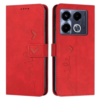 Чехол-книжка в стиле Retro мягкое покрытие Skin Feel серия Amile на Infinix Note 40 4G - красный