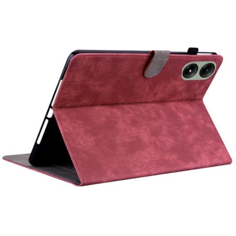 Чехол-книжка Embossed Tiger Pattern Leather для Xiaomi Redmi Pad 2 / Xiaomi Redmi Pad SE 11 2025 - красный