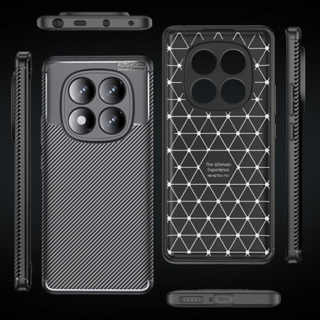 Ударозахисний чохол HMC Carbon Fiber Texture на Redmi Note 14 Pro 4G - чорний
