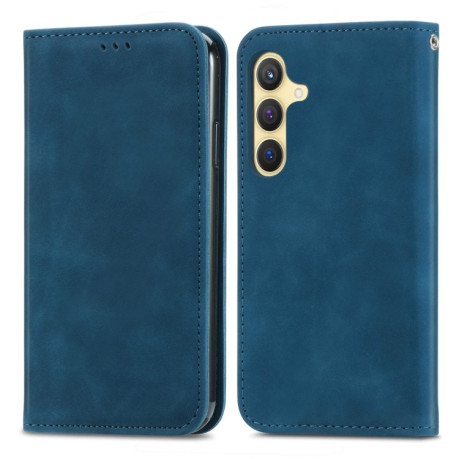 Чехол-книжка Retro Skin Feel Business Magnetic для Samsung Galaxy S25+ 5G - синий