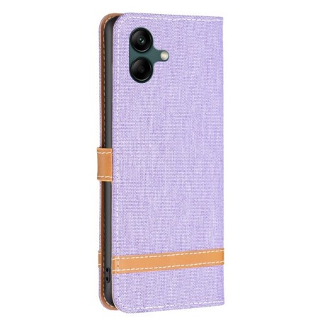 Чехол-книжка Color Matching Denim Texture на Samsung Galaxy A04 4G - фиолетовый