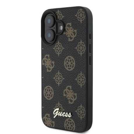 Оригинальный чехол Guess Peony Script MagSafe для iPhone 16 Plus - Black