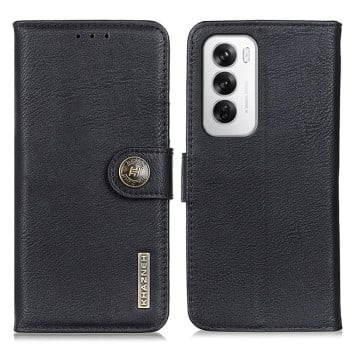 Чохол-книжка KHAZNEH Cowhide Texture на OPPO Reno 12 5G Global - чорний