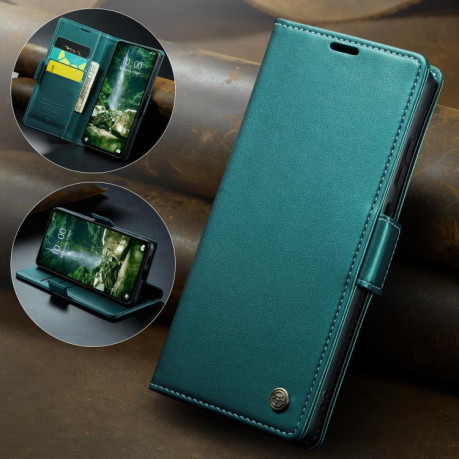 Чехол-книжка CaseMe 023 Butterfly Buckle Litchi Texture RFID Anti-theft Leather для Xiaomi Poco F7 Pro / F7 Ultra - зеленый