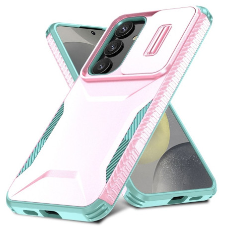 Протиударний чохол Sliding Camshield для Samsung Galaxy S25+ 5G / S24+ 5G - Pink + Grey Green