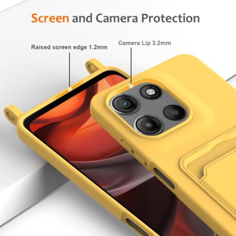 Силіконовий чохол Integrated Card Bag Solid Color Liquid Silicone на Motorola Moto G15/G15 Power 4G - жовтий