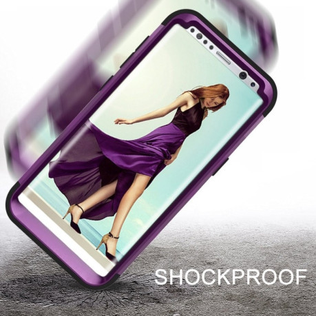 Протиударний чохол Dropproof 3 in 1 Silicone sleeve для Samsung Galaxy S8+/G9550-темно-фіолетовий