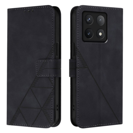 Чохол-книжка Crossbody 3D Embossed Flip Leather на Xiaomi 14T Pro - чорний