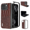 Протиударний чохол ABEEL Crocodile Texture Genuine Leather для Google Pixel 9 Pro Fold - кавовий