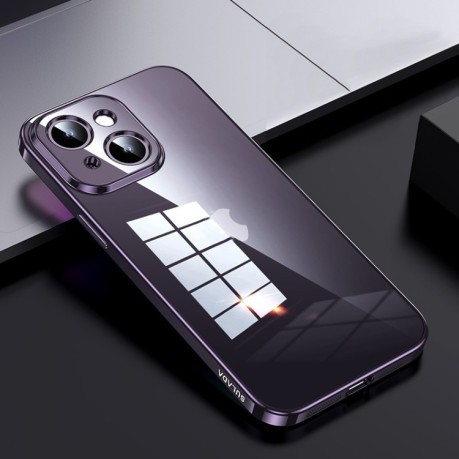 Чехол SULADA Shine Through Series Plating TPU на iPhone 15 Plus - фиолетовый