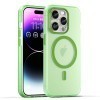 Противоударный чехол MagSafe Frosted Translucent TPU + PC для iPhone 16 Pro - зеленый