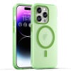 Противоударный чехол MagSafe Frosted Translucent TPU + PC для  iPhone 16 Pro Max - зеленый