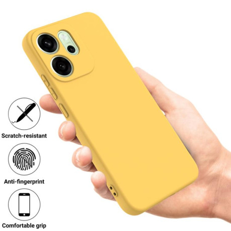 Силиконовый чехол Solid Color Liquid Silicone для OPPO Reno15 Pro 5G Global — жёлтый