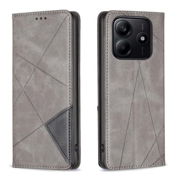 Чохол-книжка Rhombus Texture для Xiaomi Redmi Note 14 4G - сірий