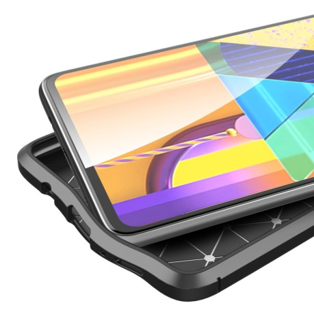 Противоударный чехол Litchi Texture на Samsung Galaxy M51 - красный