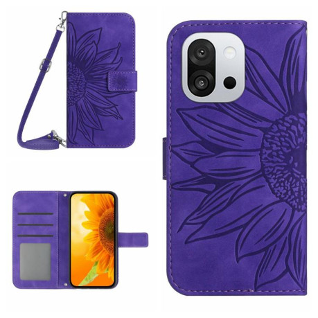 Чехол-книжка Skin Feel Sun Flower для OnePlus 13T - фиолетовый