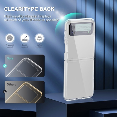 Противоударный чехол Clear Crystal для Samsung Galaxy Flip4 - прозрачный
