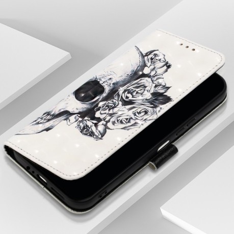 Чехол-книжка 3D Painting для Samsung Galaxy A15 - Skull