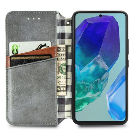 Чохол-книжка Cubic Grid для Samsung Galaxy A16 5G - сірий