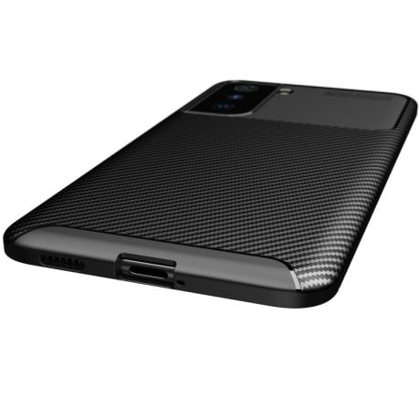 Ударозащитный чехол HMC Carbon Fiber Texture на Samsung Galaxy S21 FE - синий