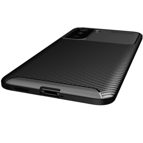 Ударозащитный чехол HMC Carbon Fiber Texture на Samsung Galaxy S21 FE - коричневый