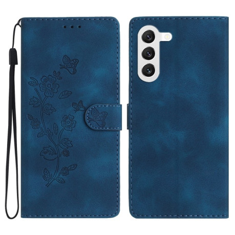 Чохол-книжка Flower Butterfly Embossing на Samsung Galaxy S24+ 5G - синій