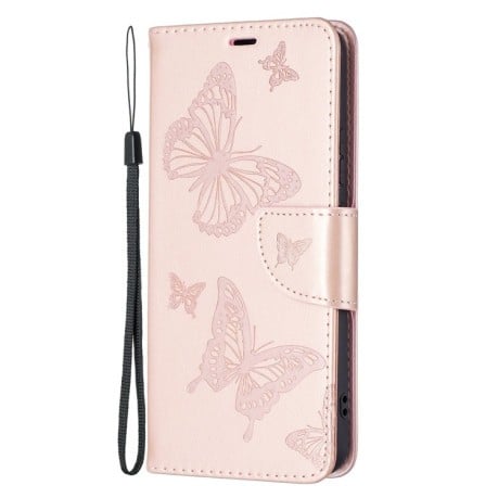 Чохол-книжка Butterflies Pattern Samsung Galaxy S22 Ultra 5G - рожеве золото