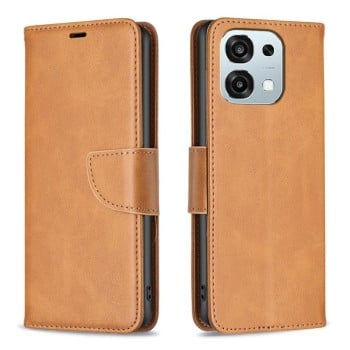 Чехол-книжка Retro Lambskin Texture Pure Color на OPPO A6 Pro 5G/4G Global / F31 5G — жёлтый