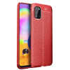 Противоударный чехол Litchi Texture на Samsung Galaxy A02s - красный