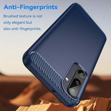 Протиударний чохол Brushed Texture Carbon Fiber Samsung Galaxy M16 5G - синій