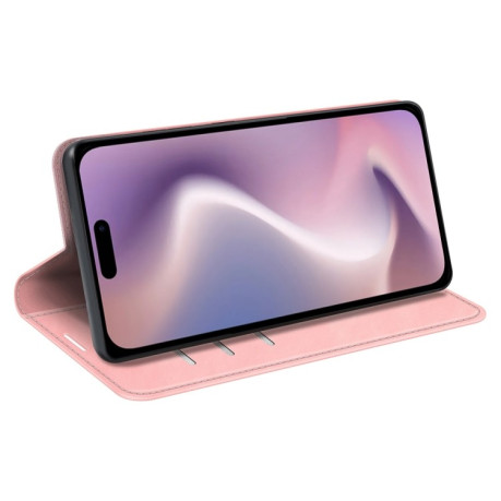 Чохол-книжка Retro Skin Feel Business Magnetic на iPhone 16 – рожевий