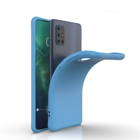 Противоударный чехол Solid Color TPU Slim на Samsung Galaxy A51 - синий