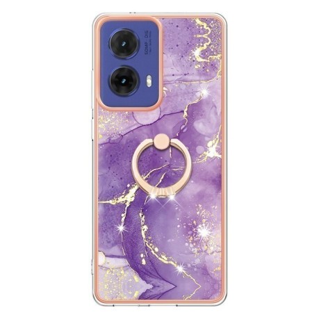 Чехол Electroplating with Ring Holder для Motorola Moto G85 - Purple