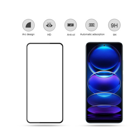 Защитное стекло mocolo 0.33mm 9H 3D Full Glue для Xiaomi Redmi Note 12 5G Global/Note 12 China/Poco X5 - черные