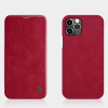 Кожаный чехол-книжка Nillkin Qin Series для iPhone 12/12 Pro - красный