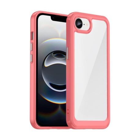 Противоударный чехол Colorful Acrylic Series для iPhone 16e - красный